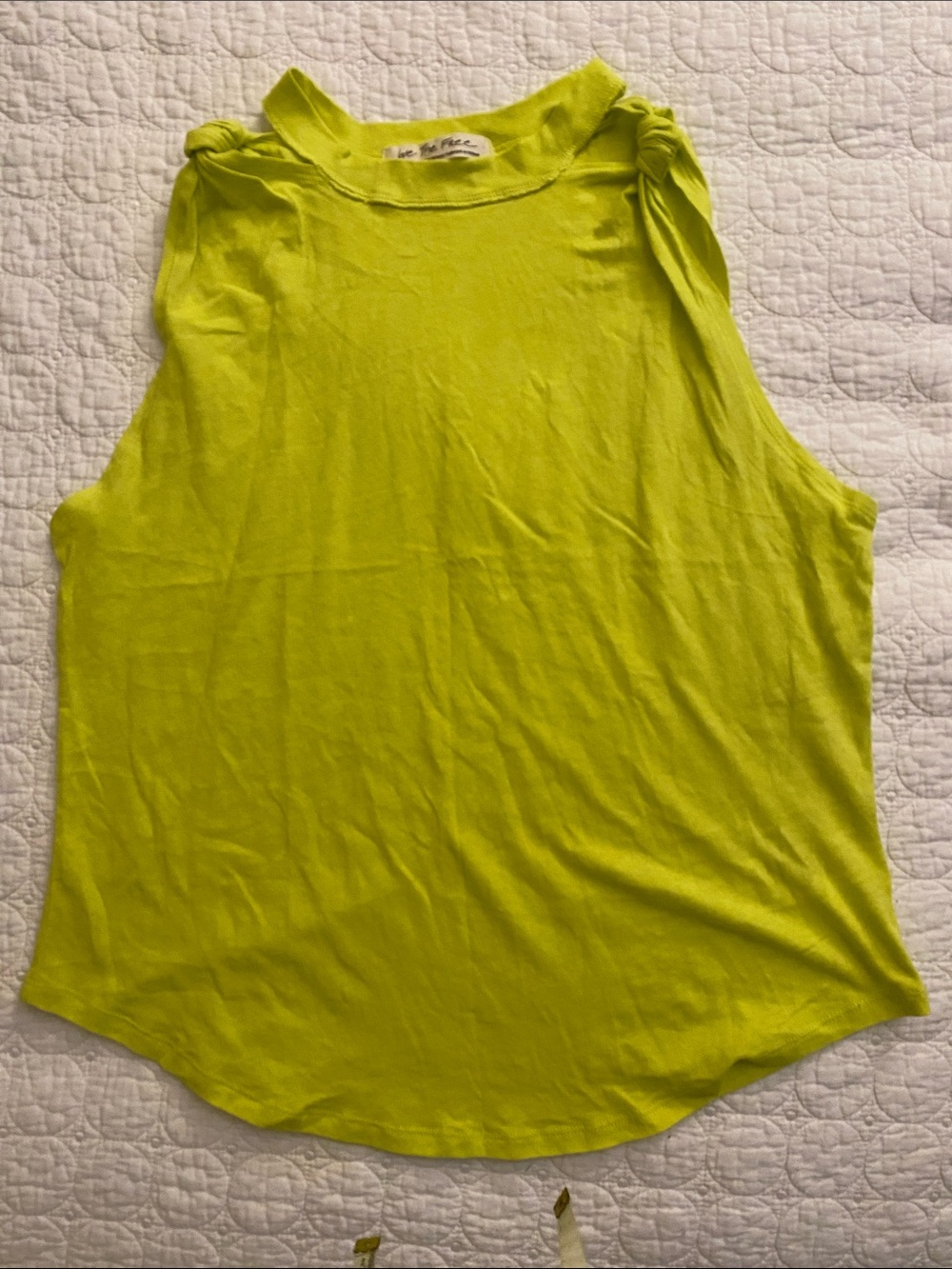 We The Free Neon Lime Sleeveless Tank Top